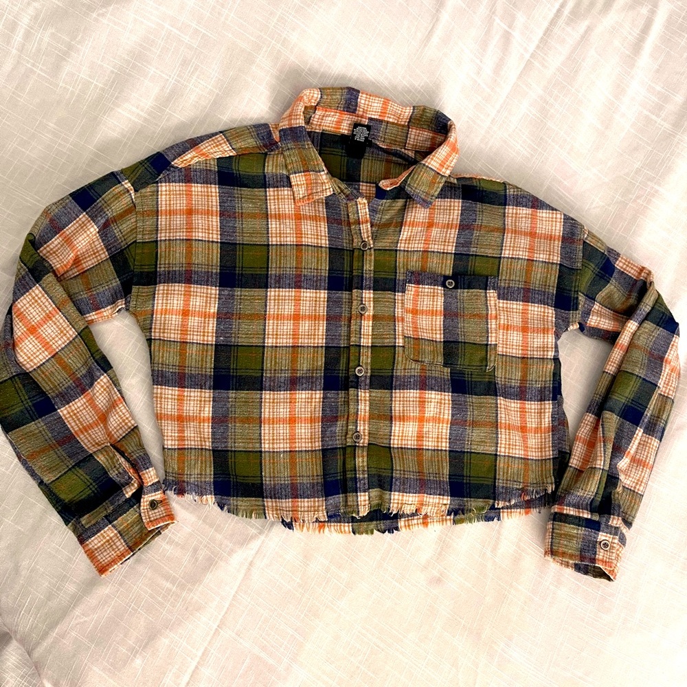 Rue 21 Cropped Flannel Shirt